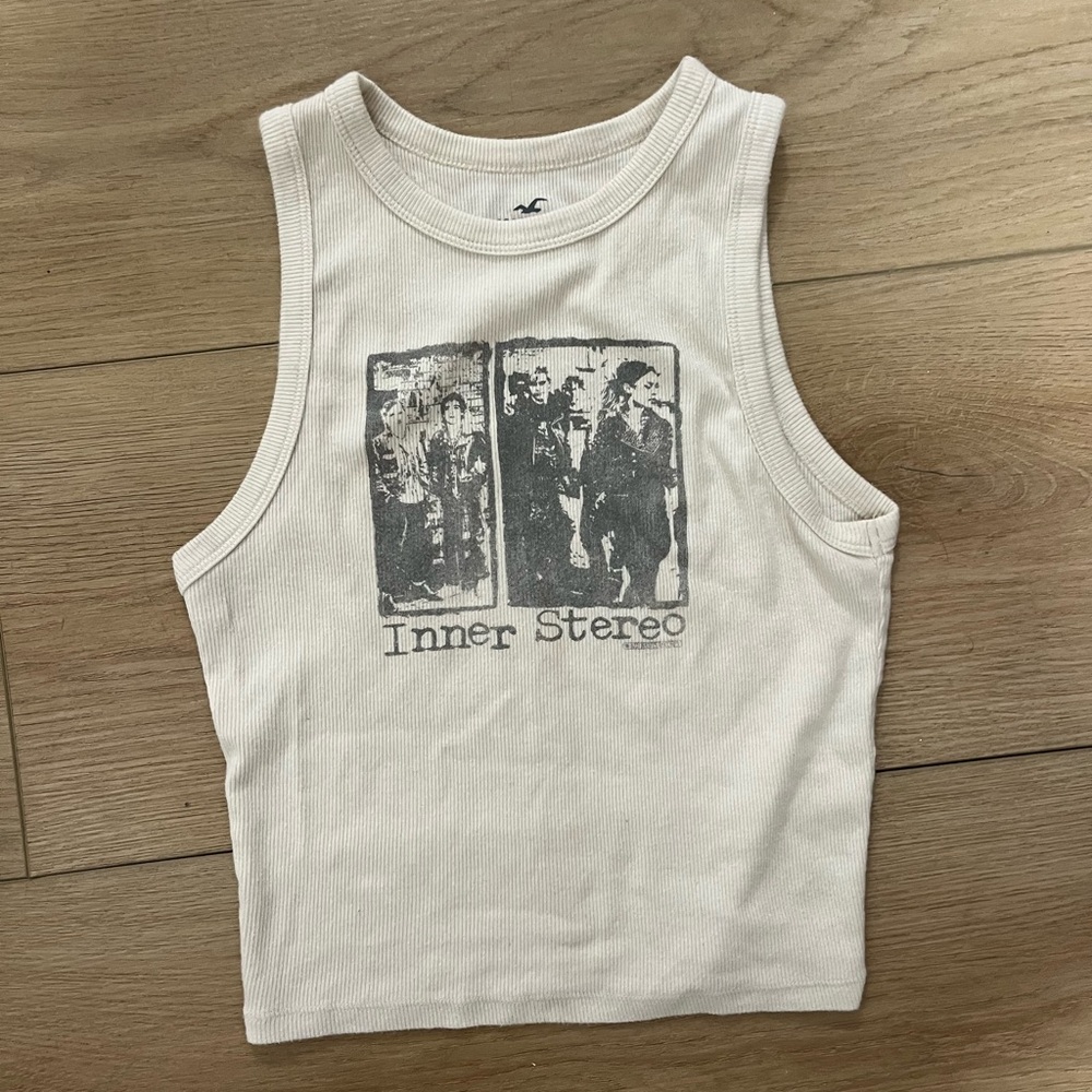 Hollister Cream Ribbed Top
